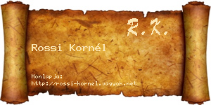 Rossi Kornél névjegykártya